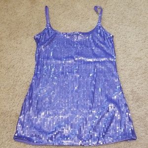 Purple sequin tank top